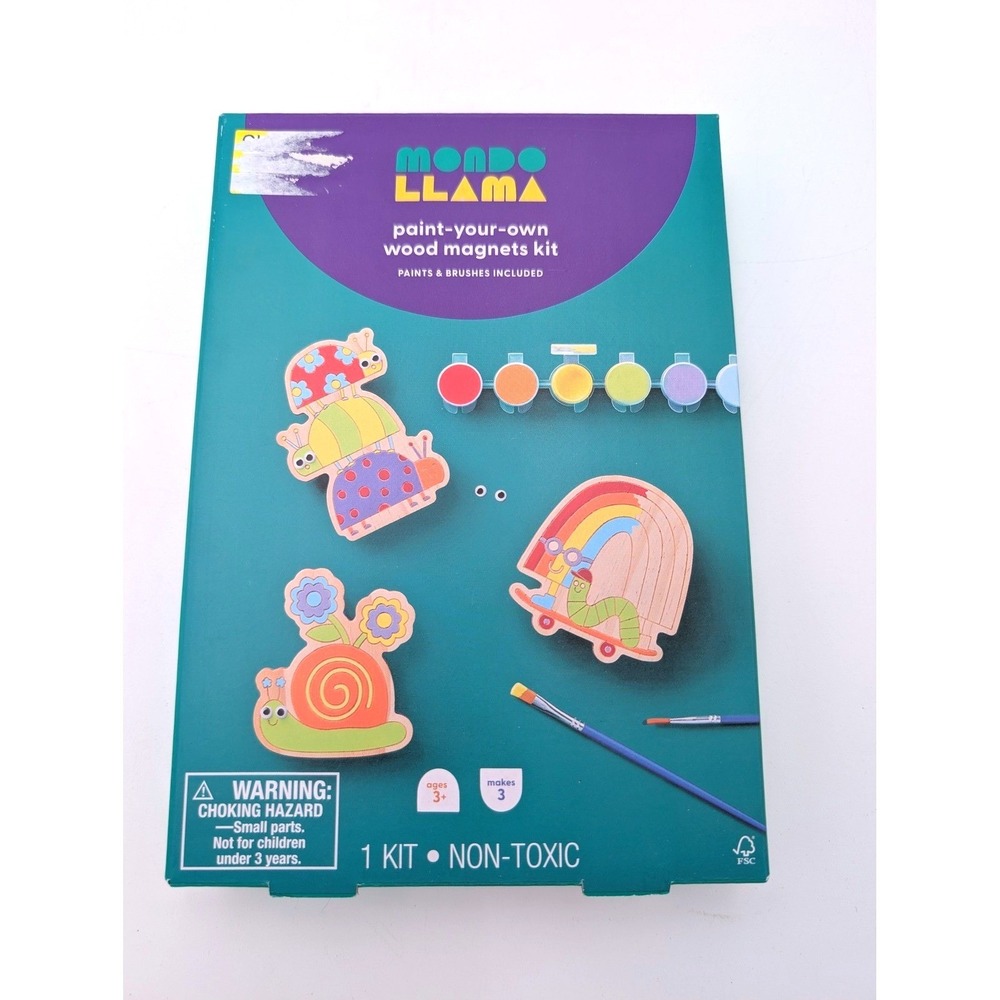 Mondo llama paint your own wood magnets kit NEW